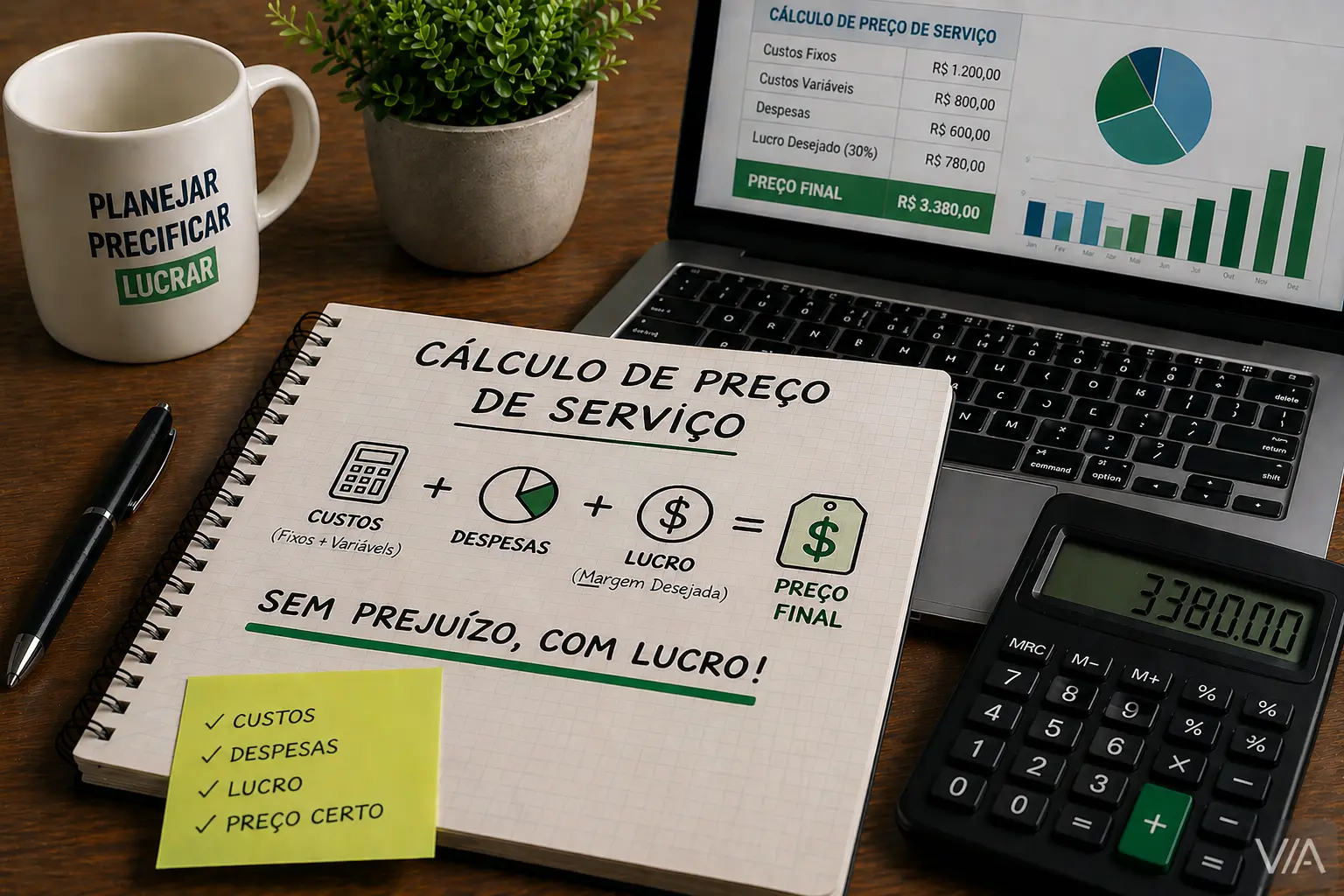 calcular preço de serviço